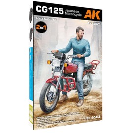 AK Interactive 1/35 125cc Sports Bike with Rider Figure Plastic Model AK35027 (Motorcycles)