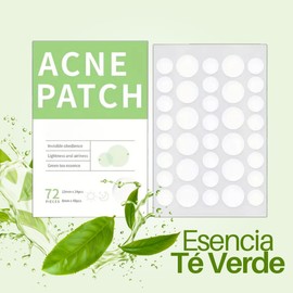 72 Parches Invisibles Eliminar Acne Espinillas Granos Poro Anti Acne Parches adhesivos Centella Asiática Te verde Esencia Arbol de Te Cuidado de la Piel Radiante (Te Verde)