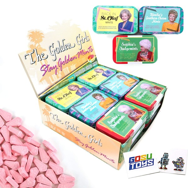 The Golden Girls Stay Golden Cheesecake Shaped Mints (18 Pack) with 2 GosuToys Stickers