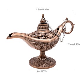 INHEMING Genie Lamp Aladdin, Mini Aladdin Miracle Lamp, Magic Lamp, Metal Carved Decoration, Genie Oil Lamp, Classic Decorative Items, Zinc Alloy - 11.5 x 4 x 7.5 cm