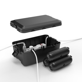 Outdoor Electrical Box Waterproof, 4 Pack, Outdoor Extension Cord Cover, Protect Power Strip, Outdoor Timer Outlet, Extension Cord, Black