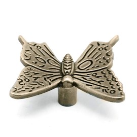 Denpetec 10 Pcs Butterfly Alloy Cabinet Knobs,Vintage Butterfly Shape Drawer Knob Pull Handle Butterfly Pulls for Dresser Drawer Cabinet Closet Cupboard Wardrobe