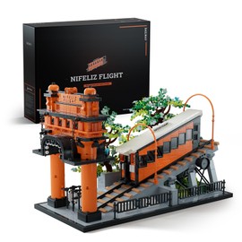 Nifeliz Flight Railway Building Set, Vintage Cable Car Railway Display Model for Décor, Memorable Festival Gift for Adults (2,892 PCS, NF10294)