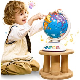 SMILESSKIDDO Globe for Kids - Learning toys for 2 Year Olds, Interactive Globe With Dynamic Lighting & Music, Educational Toys for 3 Year Old, Kids Christmas Gifts