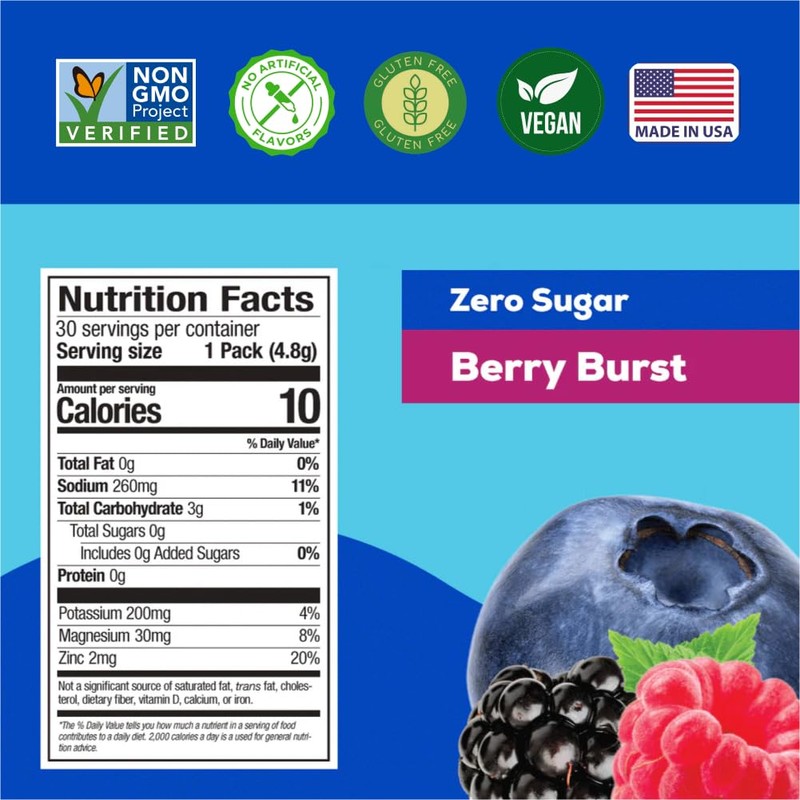 HYDRANT - Hydration Powder, Berry Burst Flavor, 8 Individual Sugar-Free