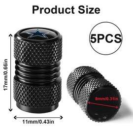 Garegce 5Pcs Valve Caps Car, Tyre Valve Caps Universal Aluminium Metal, Leak-Proof Dust Caps for Car Tyres, Tyre Caps for Cars, Motorcycles - Style 3 Star