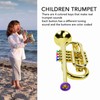 Gold Kid Trumpet Toy with 4 Colored Keys Interesting Educational