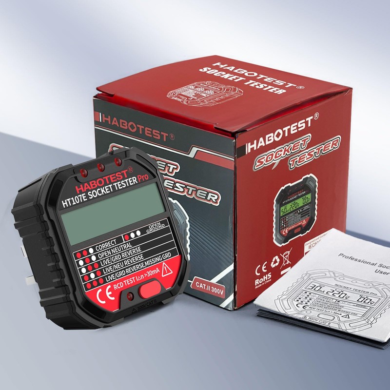 Socket Tester RCD Plug Outlet Tester UK, Electrical Receptacle Detector