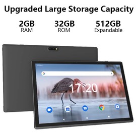 Tablet 10 Inch Android 11 Tablets With Case, 2GB RAM+32GB ROM+512GB Expand，6000mah Battery, Quad-Core Processor Tableta, 8MP Dual Camera WiFi 10.1'' IPS HD Touch Screen Incloud Case Screen Flim Stylus