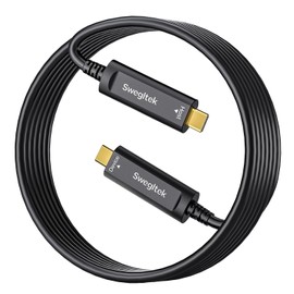 swegltek Fiber Optic USB C Cable(50ft),10Gbps High Speed Data Transfer Active Optical Type C Cable,Compatible with Cameras,Webcams,VR,AR for Collaborative Meetings,Smart Classroom,Data Center