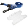 Customcard ltd® Staff Neck Lanyard Blue Plastic Clip & Double
