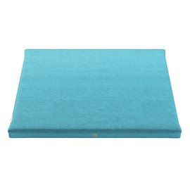 Mindful Modern Velvet Zabuton Meditation Mat - Luxurious Meditation Cushion Pillow with 100% Cotton Filling - Enjoy Better Posture and Greater Comfort for Zafu or Bench (Tropical Turquoise)