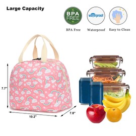 Mimfutu Rainbow Insulated Lunch Bag for Women Girls, Reusable Lunch Box Picnic Tote Bags for Adults Kids School Work Travel