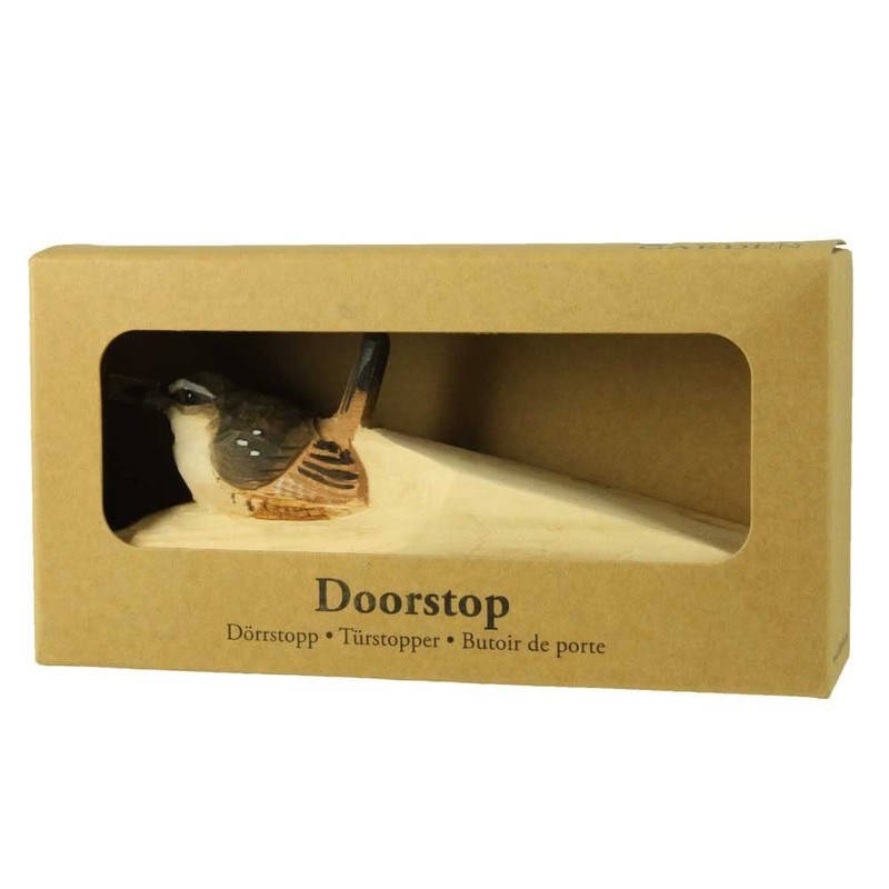 Wildlife Garden WG587 Wren Door Stop - Hand Carved