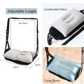 Footrest Airplane, Aeroplane Footrest Foot Hammock Aeroplane with Inflatable Cushion, Portable Foot Hammock Flight, Footrest Travel Accessories, Footrest Airplane for Hours of Sitting