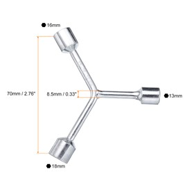 sourcing map 2pcs Y-Shaped 3 Way Socket Wrench 13mm 16mm 18mm Y-Type 6-Point Hexagon Spanner Hex Wrench Torque Spanner Socket for Car Motorcycle Repair Hardware Tools