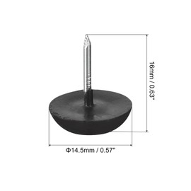 sourcing map Plastic Nail-On Furniture Glides 100Pcs 14.5mm Dia Table Chair Sofa Leg Floor Protectors for DIY Furniture Table Chair Sofa Couch, Black