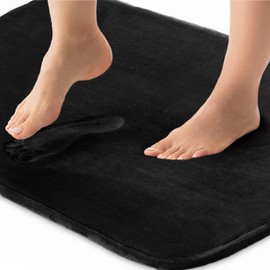 Gorilla Grip Alfombra de Baño de Espuma Viscoelástica Gruesa, Alfombrillas de Terciopelo Absorbente Suave, Alfombra de Baño 30X20, Alfombras Lavables A Máquina, de Secado Rápido, Negro