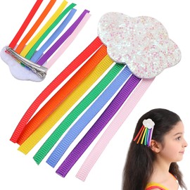 2pcs Girls Hair Clips,barrettes for kids,Glitter Rainbow hairclips,Girls hair accessory, Rainbow Cloud hair clip, kids Baby Hair Clips.(Cloud)