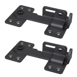 KSWLOR Flip Latch Lock,180°Design Heavy Duty Gate Latch with Padlock Hole,Safety Door Bolt Latch Lock Suitable for Wooden Fences,Barn Door Lock,Fence Gate,Shed Lock,Cabinet,Black (2 pcs)