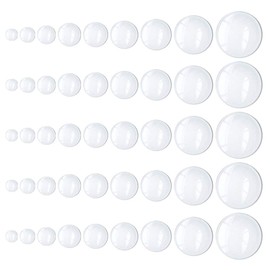 Paquete de 90 cabujones de cristal transparente de forma redonda de 8 mm, 10 mm, 12 mm, 15 mm, 16 mm, 18 mm, 20 mm, 25 mm, 30 mm, parte trasera plana, azulejos de cúpula para colgante, bandeja de bisel, ajustes de base de bisel, accesorios de joyería