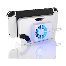 Ventilador de Enfriamiento Súper Rápido para OLED Dock, Reemplazo de Enfriador para OLED con 3000 ± 10% R/min Luz LED Turbo Fan para Enfriamiento de Consola de Juegos
