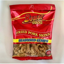 Bemar Snacks-Fried Pork Skins Seasoned Strips-24 bags