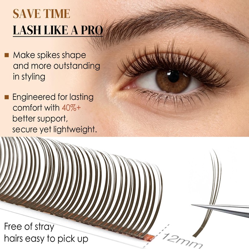 Brown Spikes Lash Extension Natural 3D Flora Eyelash Extensions