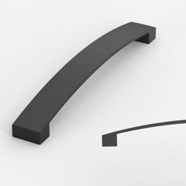 Amerdeco UK0021 Furniture Handles, Black, 160 mm Hole Spacing, Aluminium Alloy Drawer Handles & Cabinet Handles for Kitchen Cabinets & Wardrobes, Pack of 10