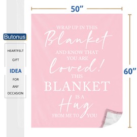Butonus Birthday Inspirational Gifts for Women,Thinking of You/Miss You Gifts for Women,Hug Blanket for Woman,Pink Blankets 60"x50"