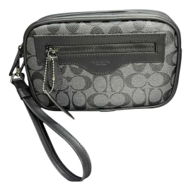 Neceser Cosmetiquera Unisex Sobaquera Con Cierre Y Muñequera Gris Claro Sintético