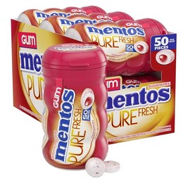 Goma de mascar sin azúcar Mentos Pure Fresh, con xilitol, canela, calcetín relleno, regalo, día festivo, Navidad, 50 unidades (paquete de 6)