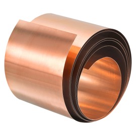 sourcing map Copper Thin Foil Roll Sheet, 0.4x50x1000mm Pure Copper Foil Sheet Roll Copper Strip for Crafts, Electrical Repairs, Grounding