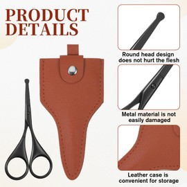 4 Inch Mustache Scissors for Men Nose Hair Trimmer Scissors Men Stainless Steel Round-Headed Small for Trimming Facial Hair, Eyebrows, Eyelashes, Beards