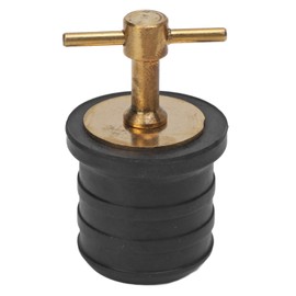 Marine Boat Brass T Handle Drain Plug Strong Structure Twist Turn and Seal Design Rubber Plugs for Yachts Ships 1.25inch