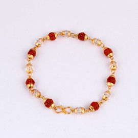 Rudra Empire Rudraksha Beads and Crystal Bracelet Jewellery for Men and Women Gift