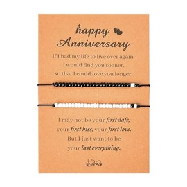 Girlfriend Boyfriend Anniversary Bracelet Gifts for Couples Matching Yin Yang His and Her Bracelets for Husband Wife Relationship Bracelet Couple Year Anniversary Valentines Presents for Him and Her