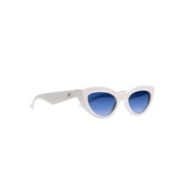 White shine sunglasses men and women with elegant design, ideal for every occasion. Sunglasses UV protection. Dark blue gradient lens cool glasses