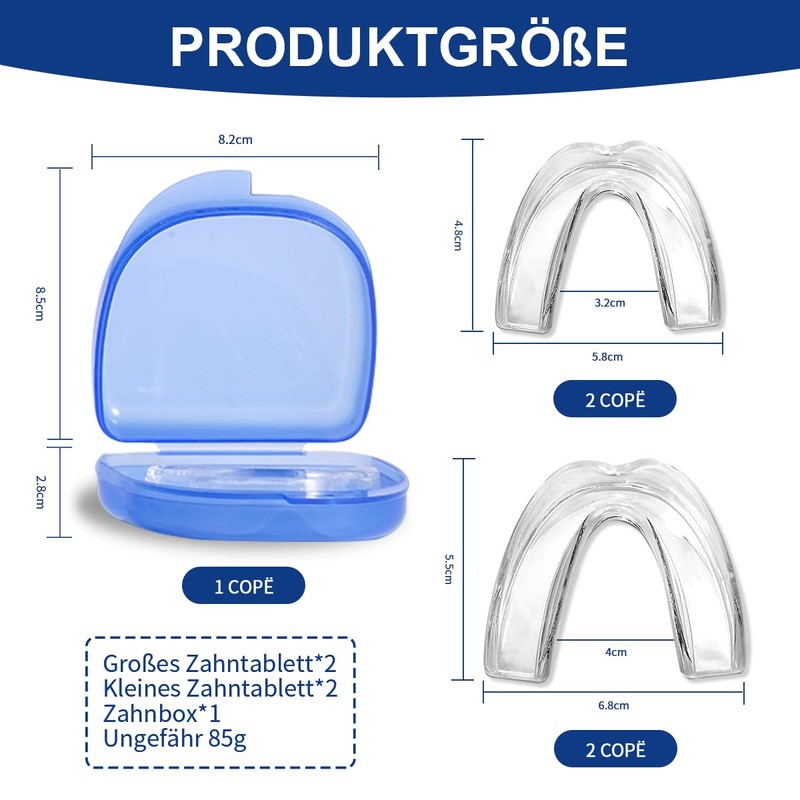 Grinding Splint for Night, 2 Sizes Teeth Splint, 4 Mouldable