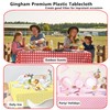 2pcs Yellow and White Checkered Disposable Tablecloth Table Covers,137 *