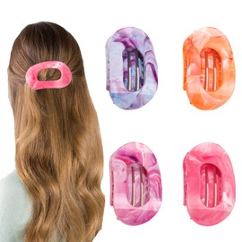 Kaizuca 4 Pcs Hair Claw Clips, Flat Hair Clips for Women, Non-Slip Hair Clamps, Hair Styling Accessories for Everyday Use(B)