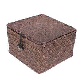 OHPHCALL 1pc Sea Grass Woven Storage Basket Compact Sundry Storage Box for Home Organization Stylish Decorative Basket for Living Room Bedroom Sturdy Design with Simple Aesthetic for