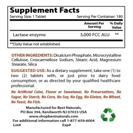 Lactasa Accion Rapida 180tab 3000fcc Sabor Sin Sabor