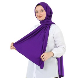 Prien Hijab Headscarf for Women, Women's Scarf Dresses, Modern Headscarves, Soft Jersey, Muslim Dress, Turkish Premium Prayer Headscarf, Umrah Gift, Hijab Set, purple