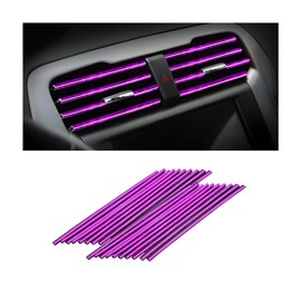 CGEAMDY Pack of 20 Car Air Vent Decoration, Car Styling Ventilation Grille Trim, Car Accessories Interior, Multicoloured Decorative Strips for Ventilation Slits (Ice Purple)