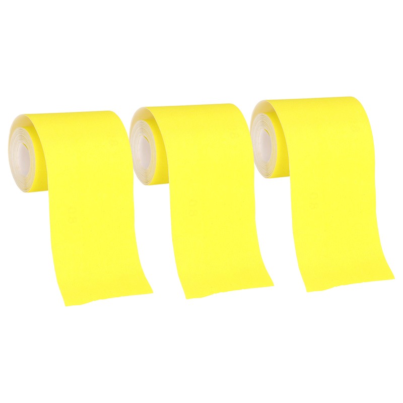 3 Rolls Sandpaper Roll 120 Grit Abrasive Sheet Polishing Grinding