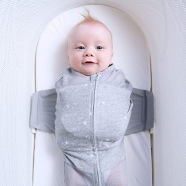 Happiest Baby SNOO Sleep Sack - 100% Organic Cotton Baby Swaddle Blanket - Doctor Designed Promotes Healthy Hip Development - 3-Pack Bundle (White, S, M, L)