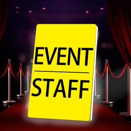 25 PVC Event Staff Lanyards,Staff Pass,PVC Cards Yellow Lanyard and writable Staff Cards with Club Event,Party Event,Organizer Conference,Concert,Office Supplies(Yellow)