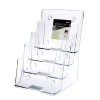 FixtureDisplays 4 Tier Leaflet Holder Bi-fold 6" Literature Holder Clear