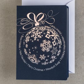 Art Nuvo Exclusive Christmas Cards - Set of 10 Same Cards, 120 x 170 mm, Gold-Plated and Embossed Christmas Motifs, Made from Jewellery Paper with Inserts and Envelopes, Medium